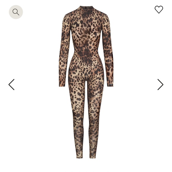 SKIMS Pants - NWT Leopard DOLCE&GABBANA X SKIMS MILKY SHEER MOCK NECK CATSUIT Medium